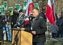 Przemysław Lazarowicz, wnuk niezłomnego, bronił dobrego imienia wojowników podziemia antykomunistycznego na uroczystościach.