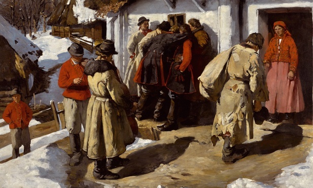 Muzykanci w Bronowicach – przed karczmą, olej na płótnie, 1891 r.