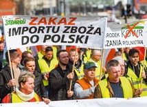 Import zboża z Ukrainy wywołał protesty polskich rolników.