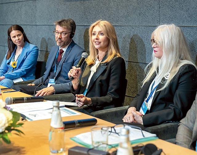 ▲	Beata Piskorska podczas konferencji organizowanej w CSK.