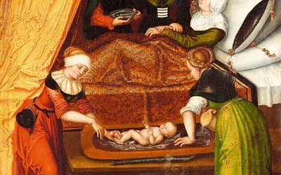 Lucas Cranach starszy
NARODZINY 
ŚW. JANA CHRZCICIELA 
olej na desce, 1518
Zamek Skokloster (Szwecja)