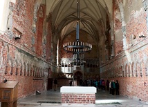 Wnętrze słynnego zamku krzyżackiego.
