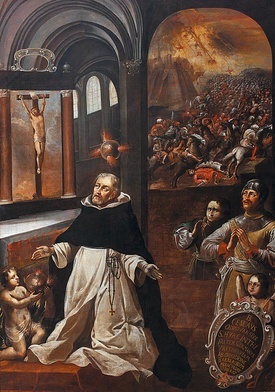 Błogosławiony Czesław na obrazie Tomasza Jana Muszyńskiego z 1665 roku, znajdującym się w klasztorze dominikanów w Lublinie.