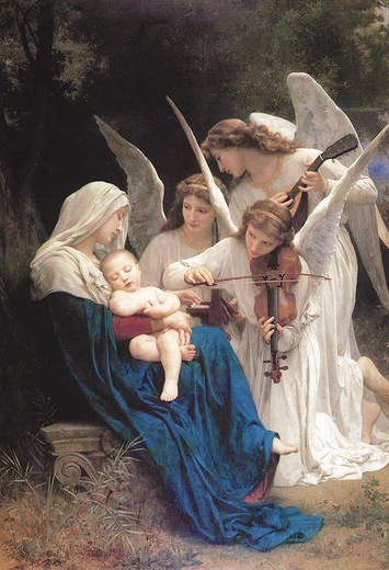 William-Adolphe Bouguereau Maryja z aniołami olej na płótnie, 1881 Muzeum Forest Lawn  Glendale (USA)