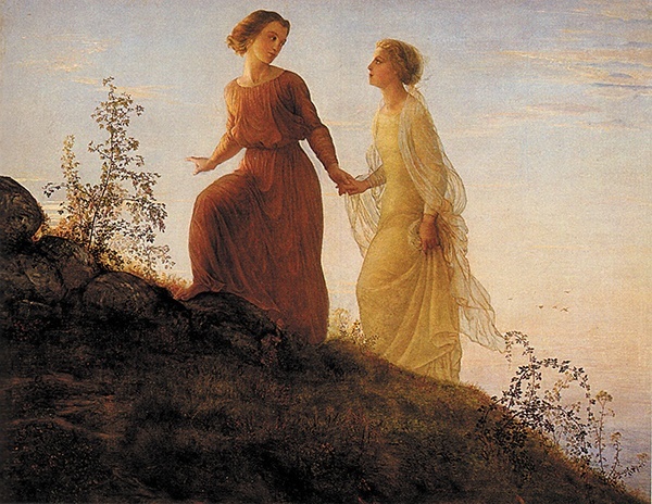 Louis Janmot, „Poemat duszy”, olej na płótnie, Muzeum Sztuk Pięknych w Lyonie.