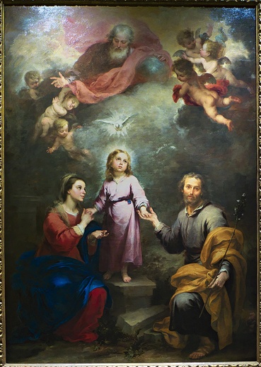 Bartolomé Esteban Murillo, „Dwie Trójce”, olej na płótnie, ok. 1680, National Gallery, Londyn.