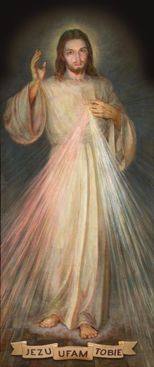 Najbardziej znany wizerunek Jezusa Miłosiernego, autorstwa Adolfa Hyły, powstał już po śmierci s. Faustyny.