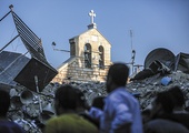 Zbombardowany przez izraelskie lotnictwo kościół prawosławny pw. św. Porfiriusza w Gazie. Ukrywali się tam cywilni mieszkańcy miasta.