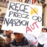 Protest przeciwko strefie czystego transportu w Krakowie.