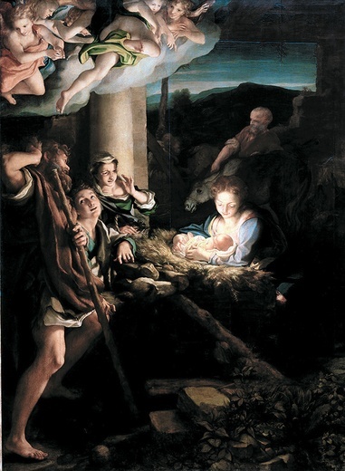 Antonio Allegri, zwany Correggio Adoracja Dzieciątka  przez pasterzy olej na desce, 1528–1530 Państwowe Zbiory Sztuki, Drezno