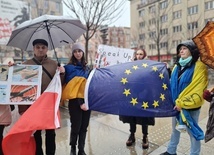 Katowice. Manifestacja społeczności ukraińskiej