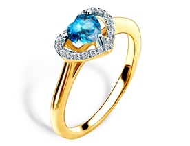 Personalizowany pierścionek zaręczynowy w kształcie serca z dodatkowym przesłaniem