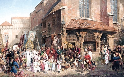 	Gdy w 1881 r. Hipolit Lipiński malował swój obraz „Procesja z kościoła św. Barbary”, w Krakowie  już od roku cieszono się z powrotu 101 parafii do diecezji krakowskiej.
