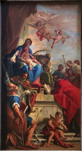Sebastiano Ricci Madonna z Dzieciątkiem i świętymi  olej na płótnie, 1708 bazylika San Giorgio Maggiore, Wenecja