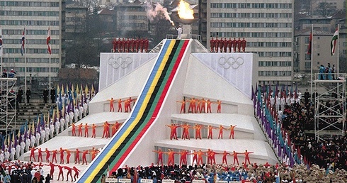 Luty 1984 r. Ceremonia otwarcia olimpiady zimowej w Sarajewie.