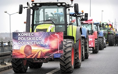 	Protest rolników  w miejscowości Stojadła k. Mińska Mazowieckiego, 9 lutego 2024.