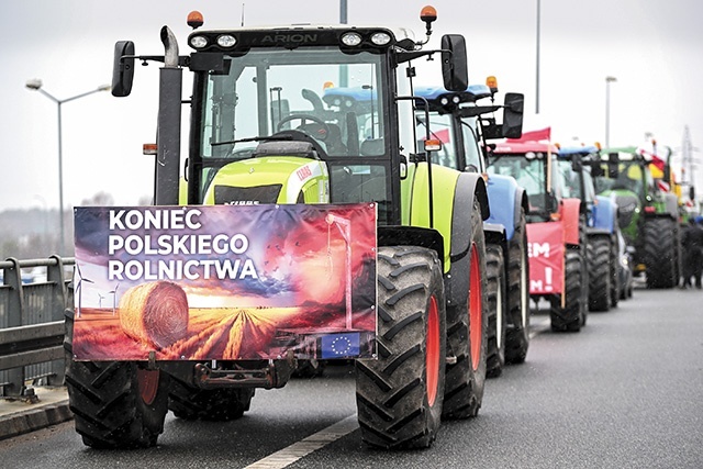 	Protest rolników  w miejscowości Stojadła k. Mińska Mazowieckiego, 9 lutego 2024.