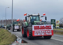 Gorzyczki. Rolnicy blokują wjazd i zjazd z autostrady A1 [ZDJĘCIA]