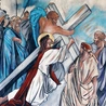 Szymon Cyrenejczyk pomaga nieść krzyż Panu Jezusowi 