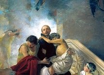 Manuel Gómez-Moreno González Św. Jan Boży ratujący chorych podczas pożaru szpitala. olej na płótnie, 1880 Muzeum Sztuk Pięknych, Grenada