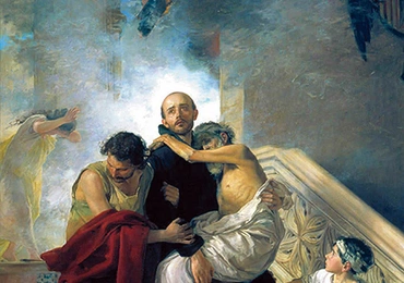 Manuel Gómez-Moreno González Św. Jan Boży ratujący chorych podczas pożaru szpitala. olej na płótnie, 1880 Muzeum Sztuk Pięknych, Grenada