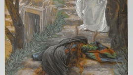 „Noli me tangere”  (nie dotykaj Mnie).  Obraz z cyklu „Życie naszego Pana Jezusa Chrystusa”  James Tissot, 1886–1894.