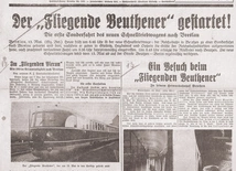 „Der Oberschlesische Wanderer” („Górnośląski Turysta”) w 1936 roku poświęcił całą pierwszą stronę debiutowi pociągu na trasie do Berlina