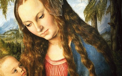 Pokazanie włosów Matki Boskiej – to w dawnym europejskim malarstwie rzadkość. 