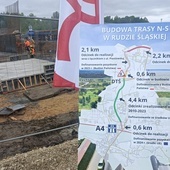 Ruda Śląska. Postęp prac przy trasie N-S 