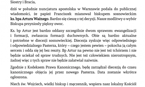 Abp Adrian Galbas o nominacji bp Artura Ważnego: nasze modlitwy przyniosły piękny owoc