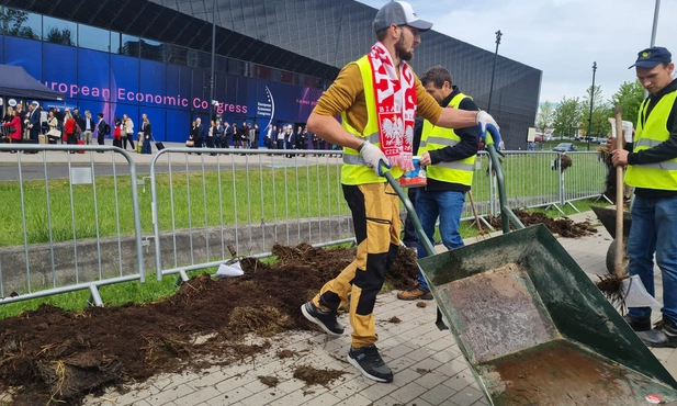 Katowice. Protest rolników w trakcie Europejskiego Kongresu Gospodarczego