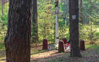 W tym lesie kapłan został bestialsko zamordowany. 