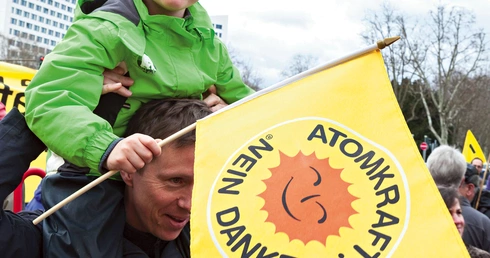 Demonstracja Zielonych w Wiesbaden.