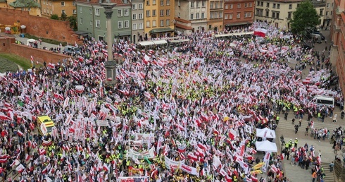 Protest przeciw Zielonemu Ładowi w Warszawie