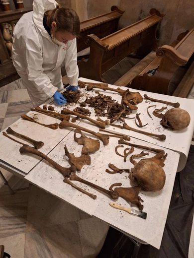 Prace w krypcie Ostrogskich