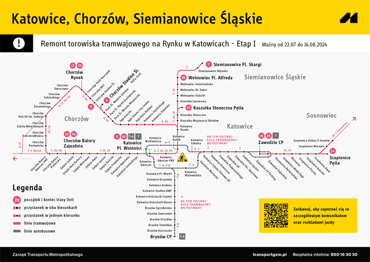 Katowice. 22 lipca rozpocznie się remont torowiska na rynku