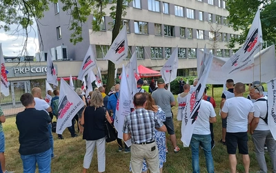 Katowice. Protestów pracowników PKP Cargo