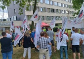 Katowice. Protestów pracowników PKP Cargo