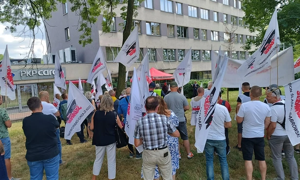 Katowice. Protestów pracowników PKP Cargo