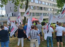Katowice. Protestów pracowników PKP Cargo