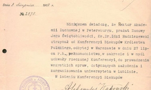 106 lat temu powołano KUL