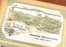 Jedna z widokówek prezentowanych w WBP.