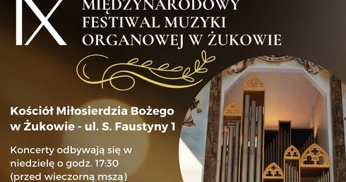 Zaproszenie na żukowski festiwal organowy