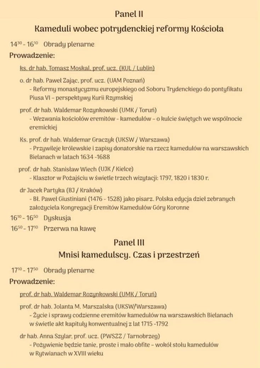 Program konferencji naukowej