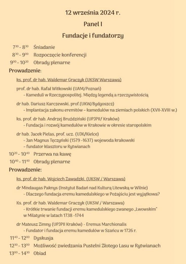 Program konferencji naukowej