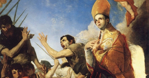 José de Ribera Św. January wychodzi nietknięty z pieca olej na blasze, 1645 katedra Wniebowzięcia NMP, Neapol