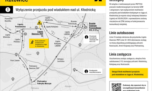 Katowice. Komunikacja miejska na czas remontu wiaduktów kolejowych
