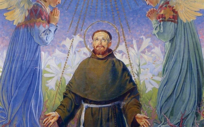 Tadeusz Popiel Stygmatyzacja św. Franciszka olej na płótnie, ok. 1910 klasztor franciszkanów, Kraków