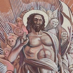 Mural z Chrystusem Zmartwychwstałym
