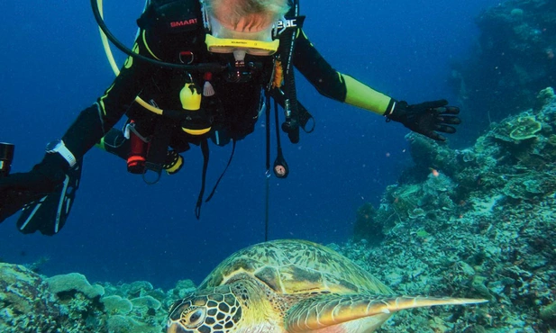 Galapagos. Nauka nurkowania w towarzystwie żółwi morskich